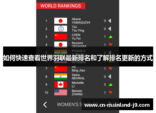 如何快速查看世界羽联最新排名和了解排名更新的方式